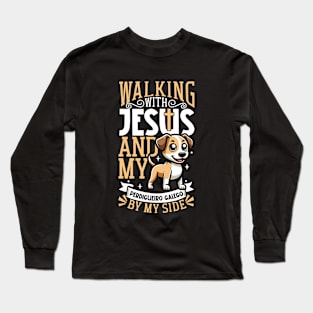 Jesus and dog - Perdigueiro Galego Long Sleeve T-Shirt